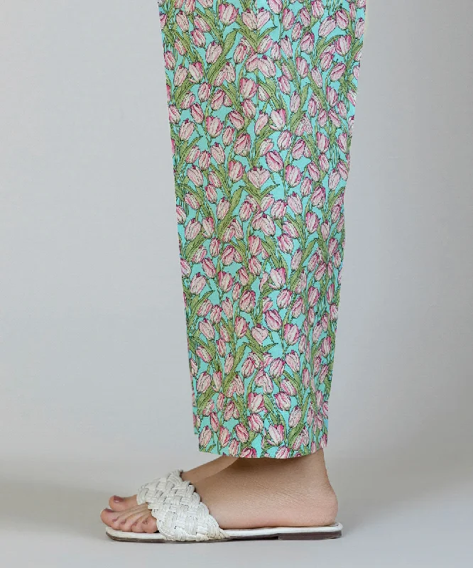 Printed Cambric Straight Pants