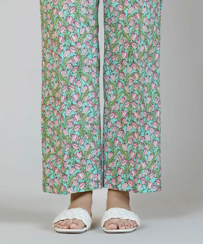 Printed Cambric Straight Pants