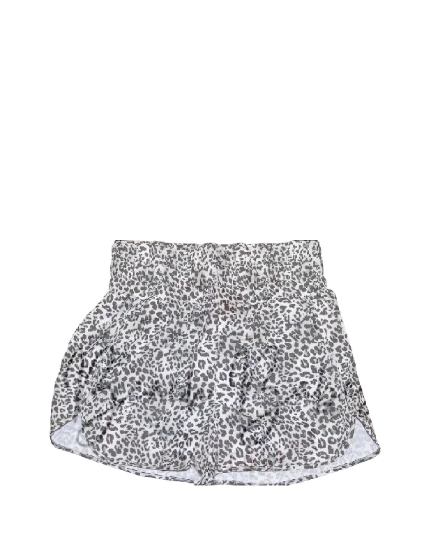 Active Wear Shorts In Snow Leopard Print