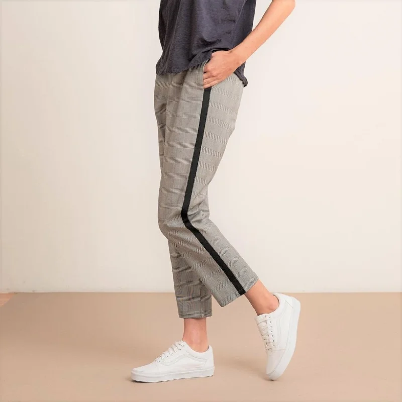 Adela Side Stripe Plaid Pant