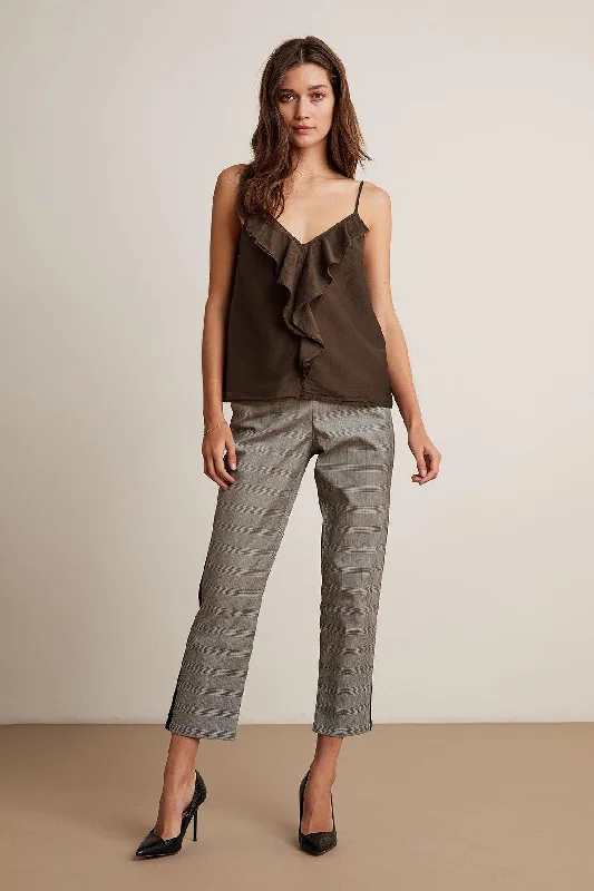 Adela Side Stripe Plaid Pant