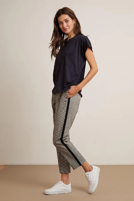 Adela Side Stripe Plaid Pant