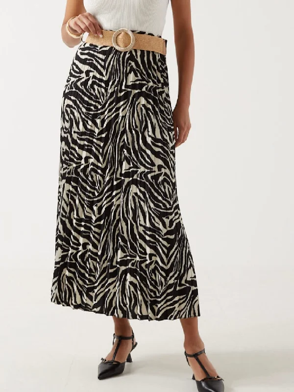 ANIMAL PRINT MIDI SKIRT