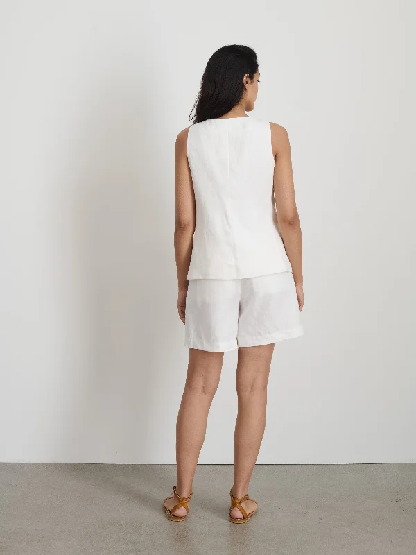 Anna Pleated Shorts In Linen