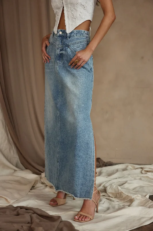 Austin Denim Maxi Skirt