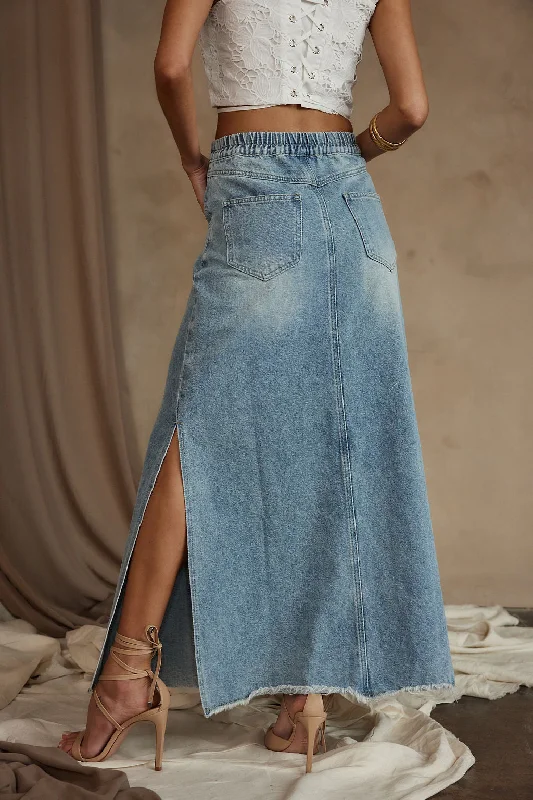 Austin Denim Maxi Skirt