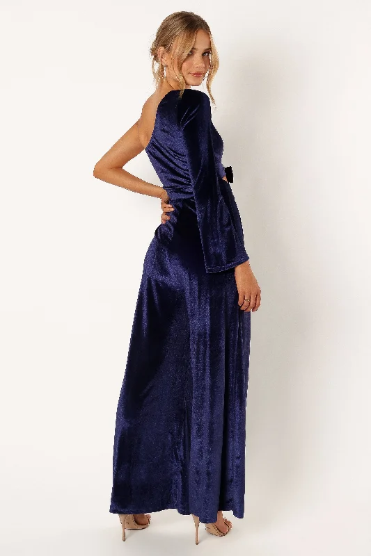 Avery Velvet Jumpsuit - Sapphire