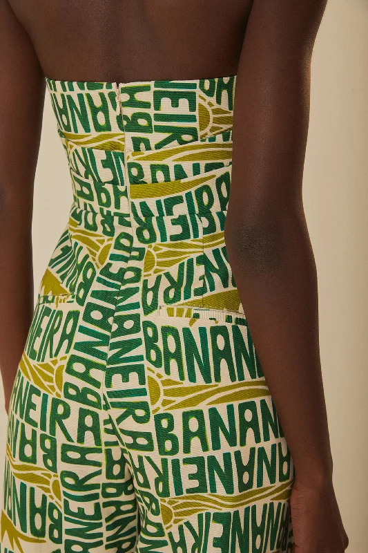 Off-White Banana Typography Strapless Jumpsuit