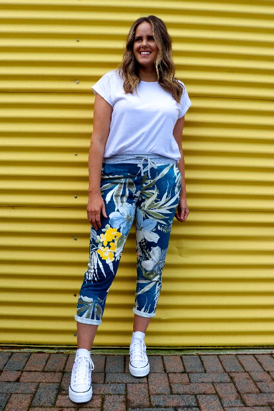 Beau Denver Tropical Dark Blue Trousers