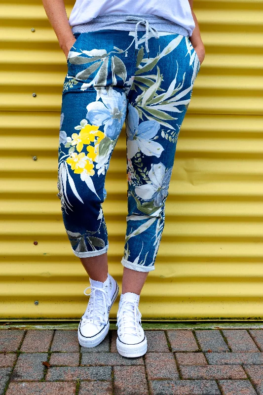 Beau Denver Tropical Dark Blue Trousers