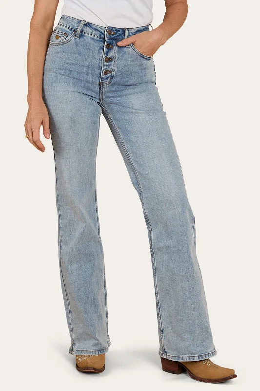 Betsy Womens High Rise Bootleg Jean - Light Blue