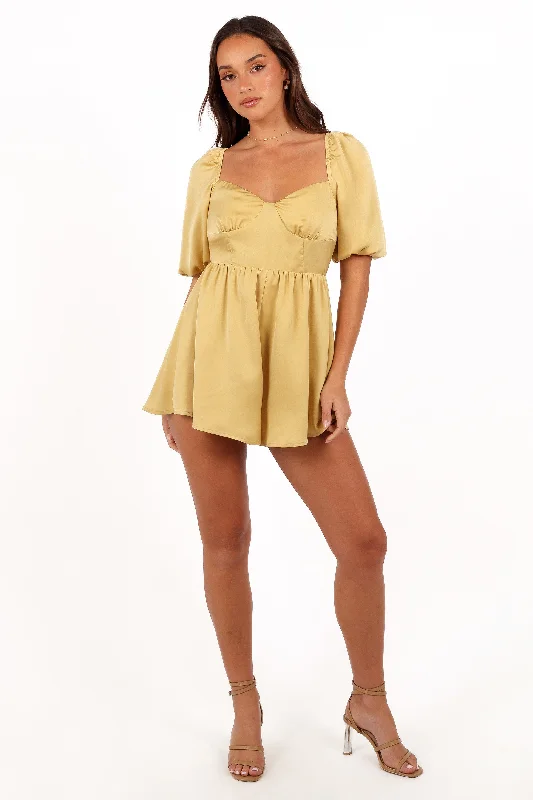 Billie Romper - Honeysuckle Yellow