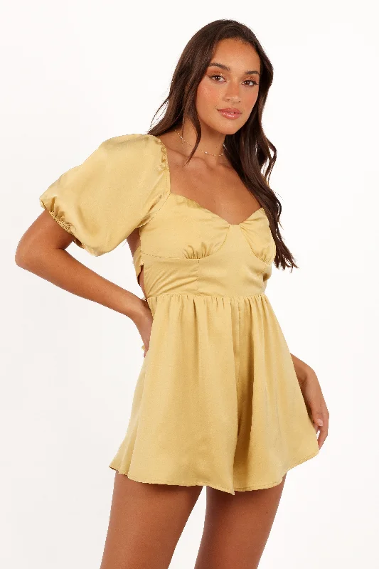 Billie Romper - Honeysuckle Yellow