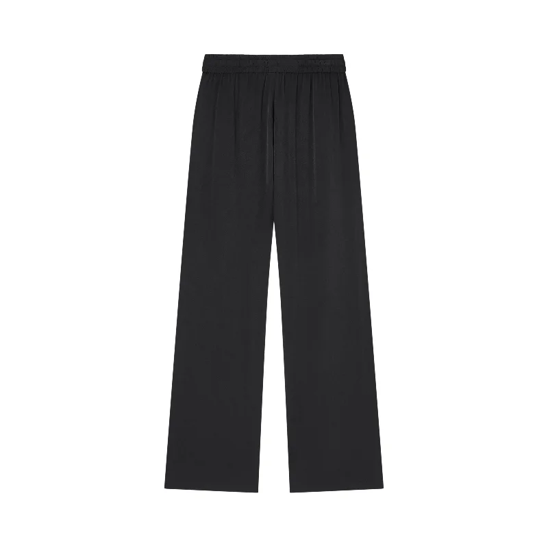 Black 80's Silk Pants