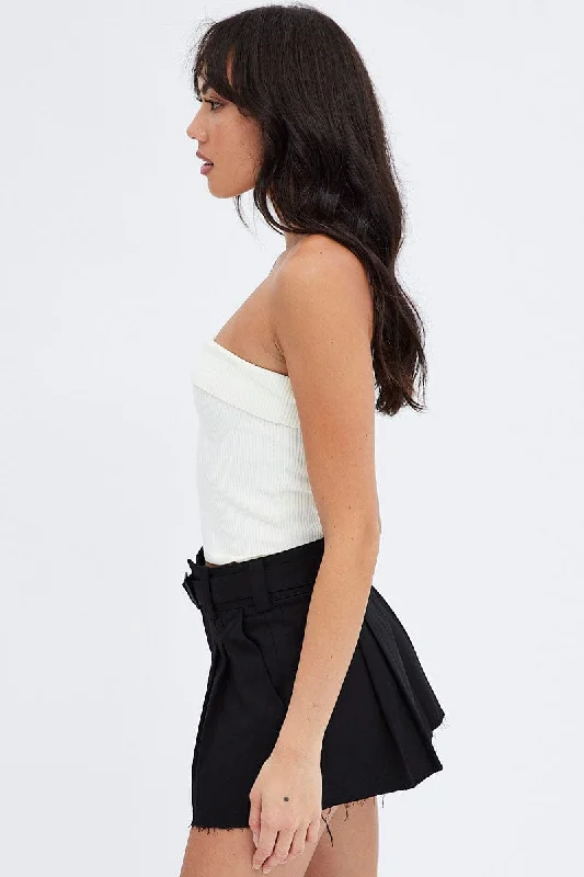 Black Cargo Skirt Mini Low Rise