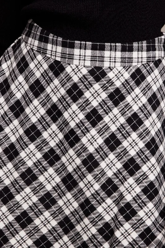 Black Check Skater Skirt Mini