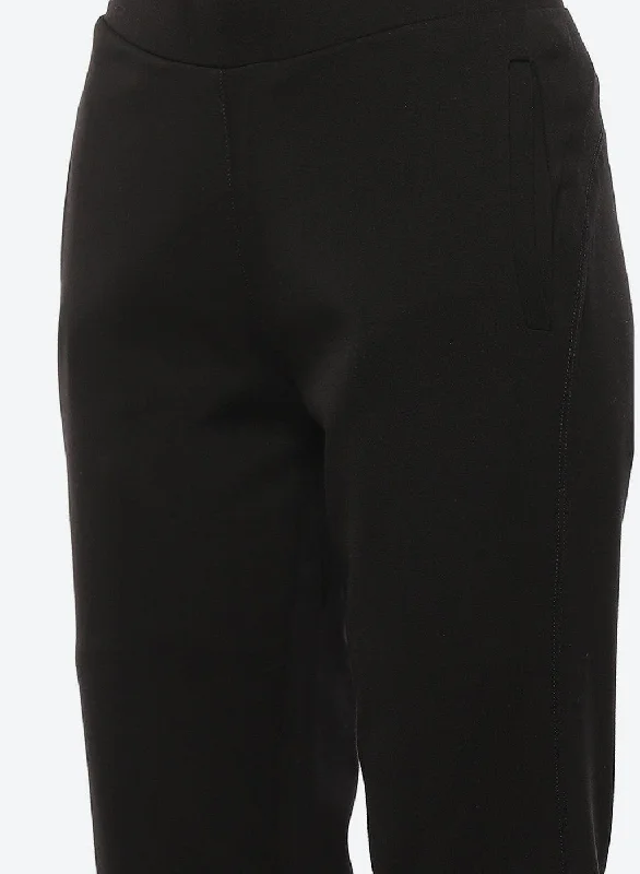 Black Regular Plain Pants