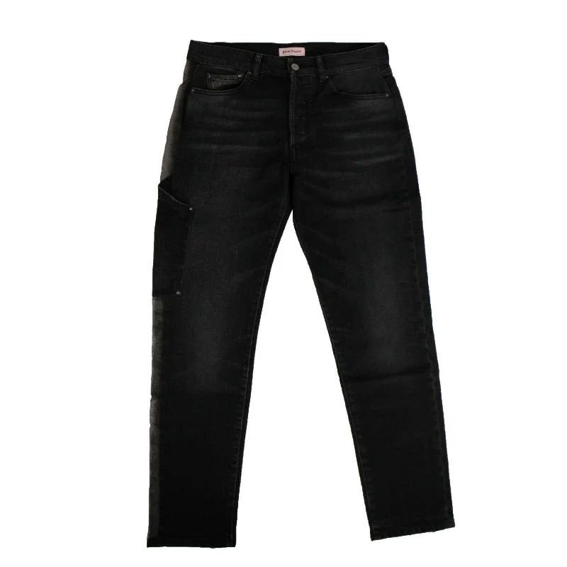 Black Sheer Side Stripes Jeans