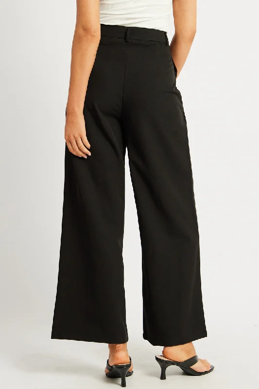 Black Wide Leg Pants Mid Rise