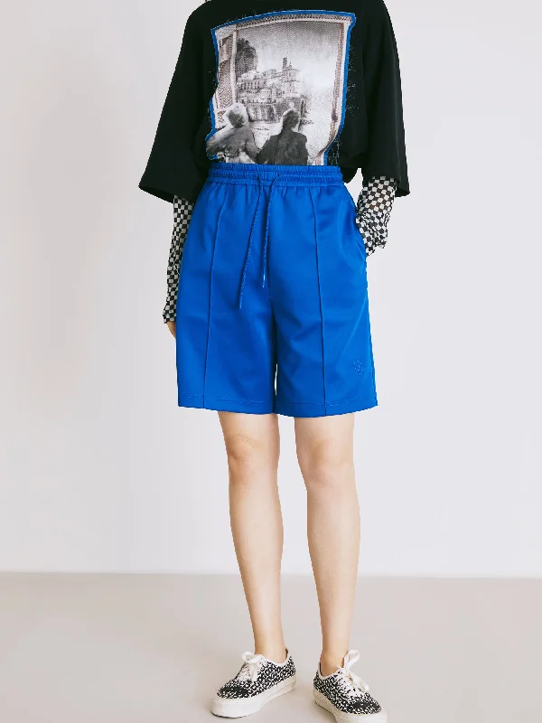 Blue Casual Drawstring Shorts