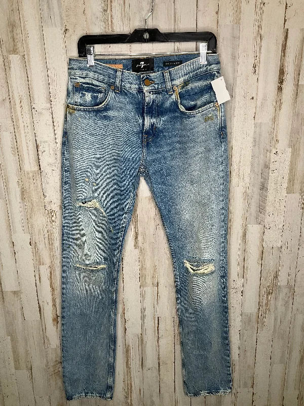 Blue Denim Jeans Straight 7 For All Mankind, Size 10