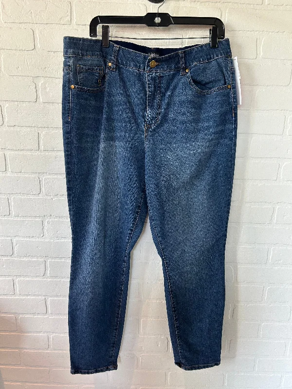 Blue Denim Jeans Straight D Jeans, Size 18