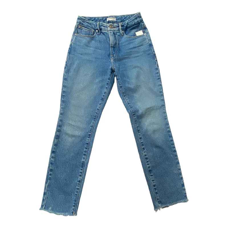 Blue Denim Jeans Straight Good American, Size 0