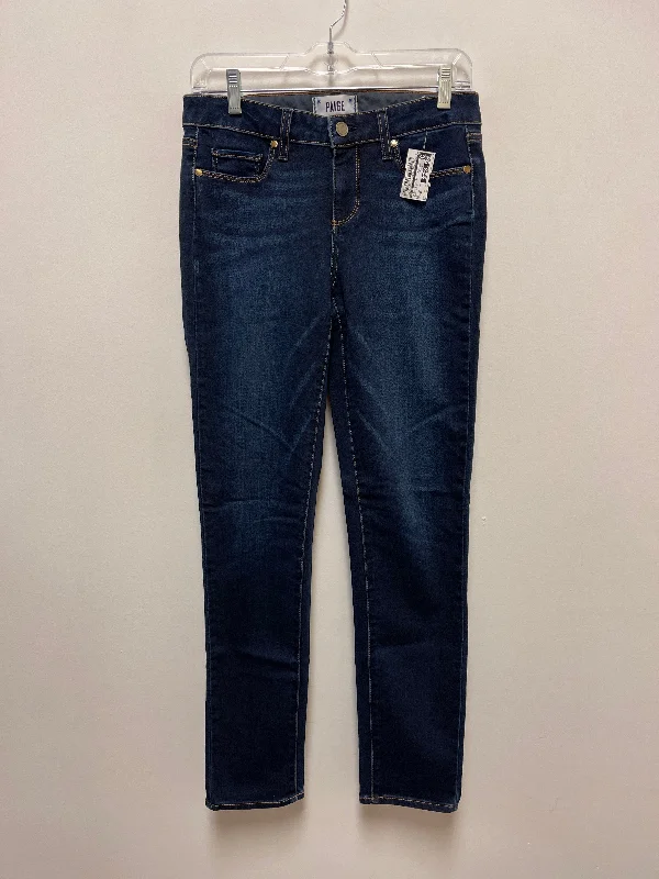 Blue Denim Jeans Straight Paige, Size 6