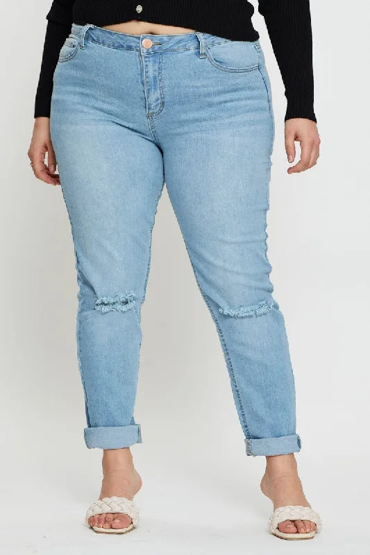 Blue Denim Jeggings High Rise Skinny