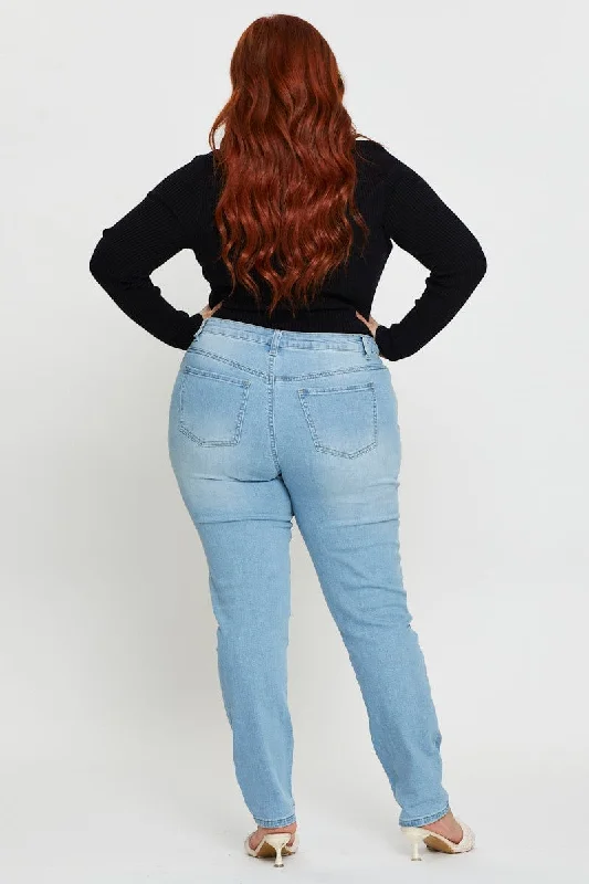 Blue Denim Jeggings High Rise Skinny