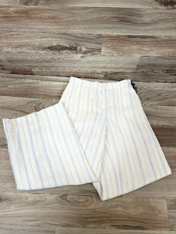 Blue & White Pants Wide Leg Clothes Mentor, Size 6