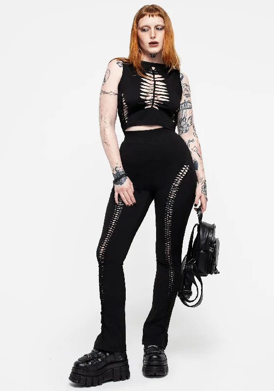 Cage Cut Out Flared Trousers