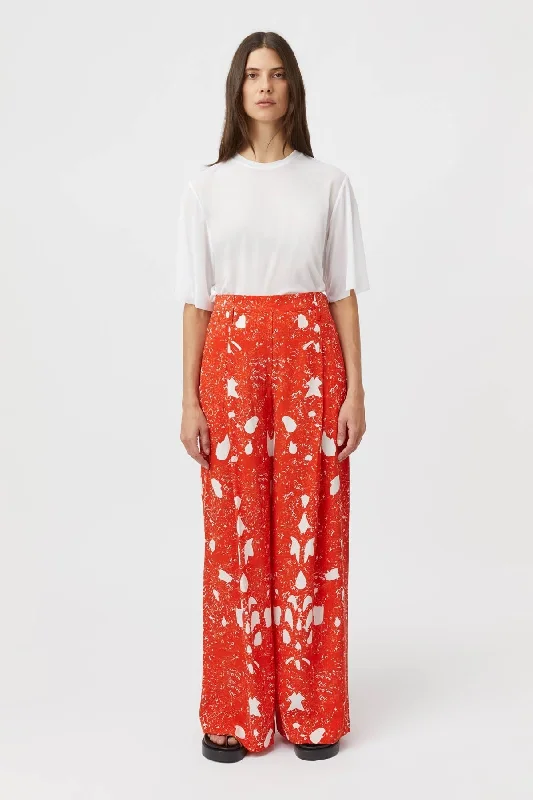 Camilla and Marc Manu Silk Pant - Red Manu Print | LW