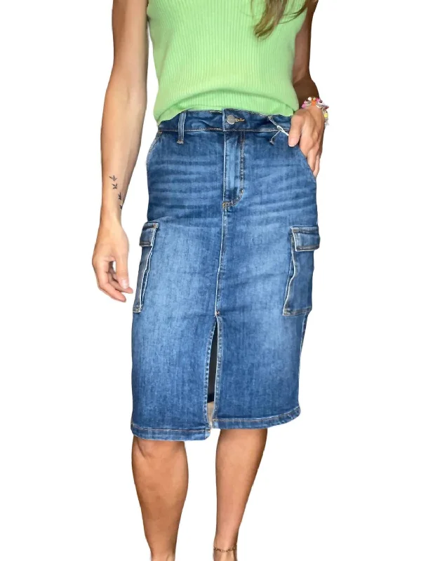 Cargo Skirt In Denim