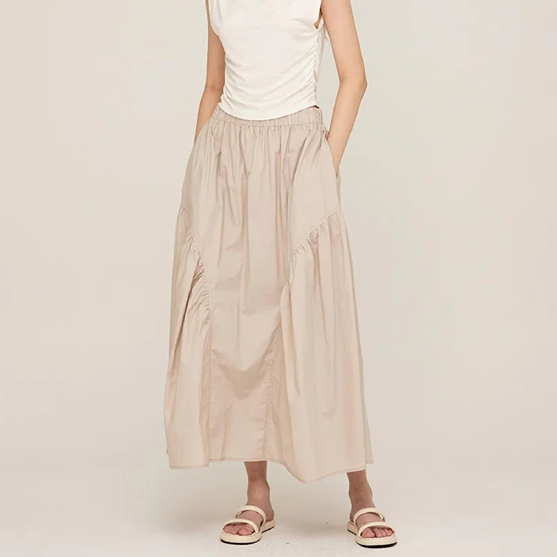 Cotton Flounce Skirt In Dust