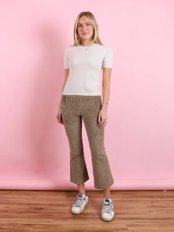 Crop Flare Corduroy Pants