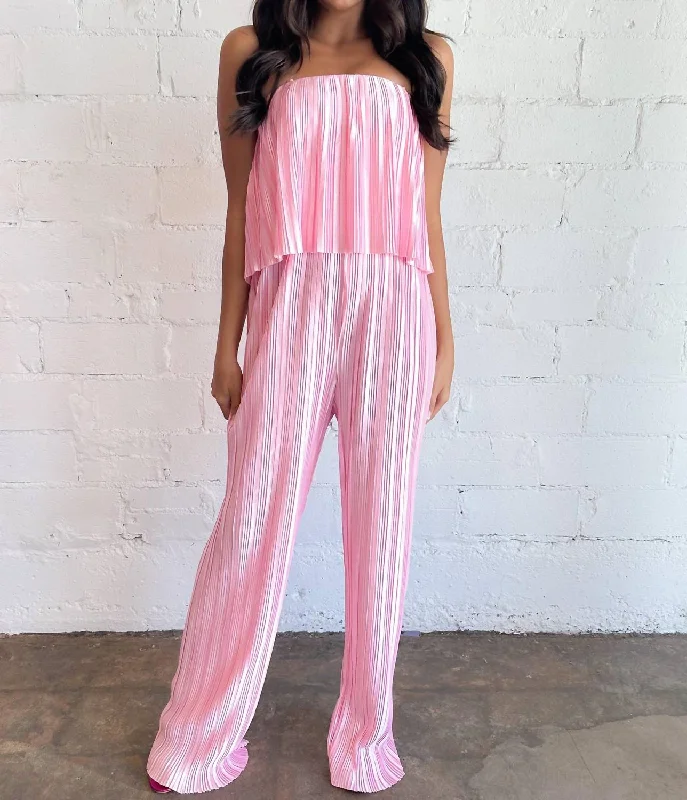 Dancing Queen Jumpsuit In Pink