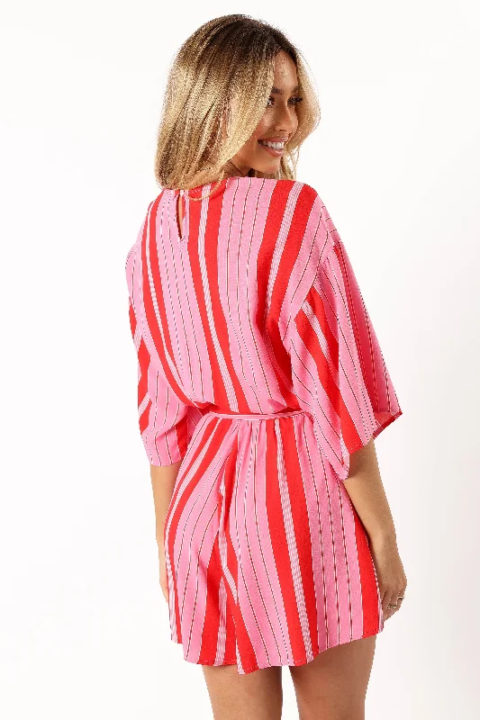 Deena Playsuit - Pink Stripe