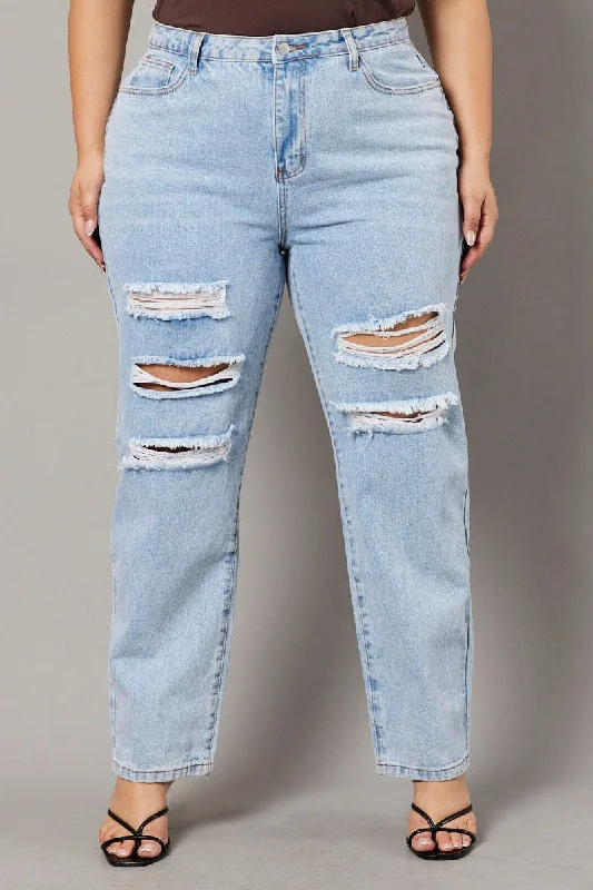 Denim Baggy Jeans High Rise