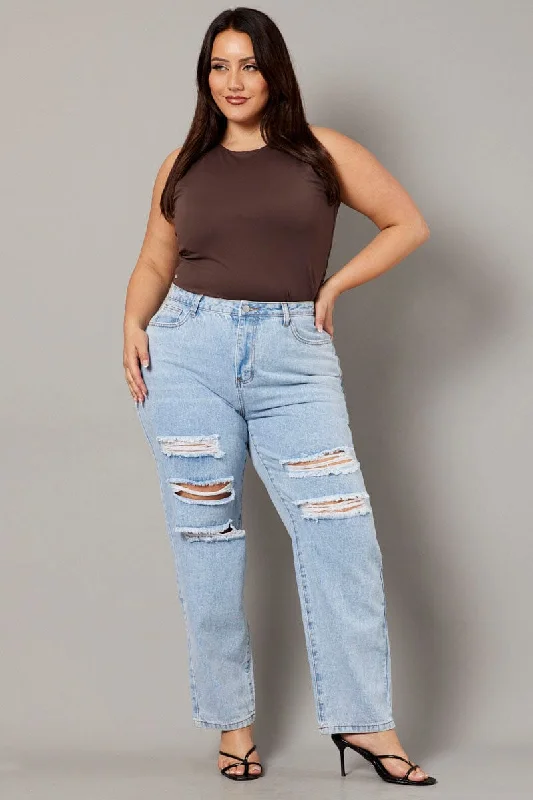 Denim Baggy Jeans High Rise