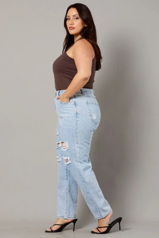 Denim Baggy Jeans High Rise