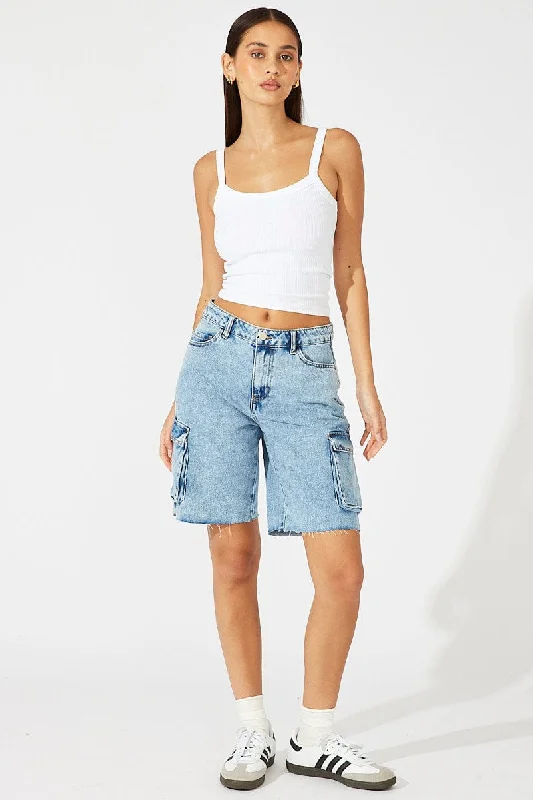 Denim Cargo Denim Shorts Jort