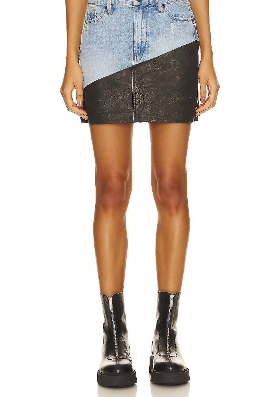 Denim Mini Skirt In Born To Ride