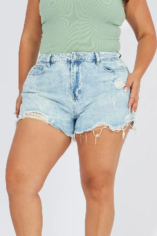 Denim Relaxed Denim Shorts High Rise