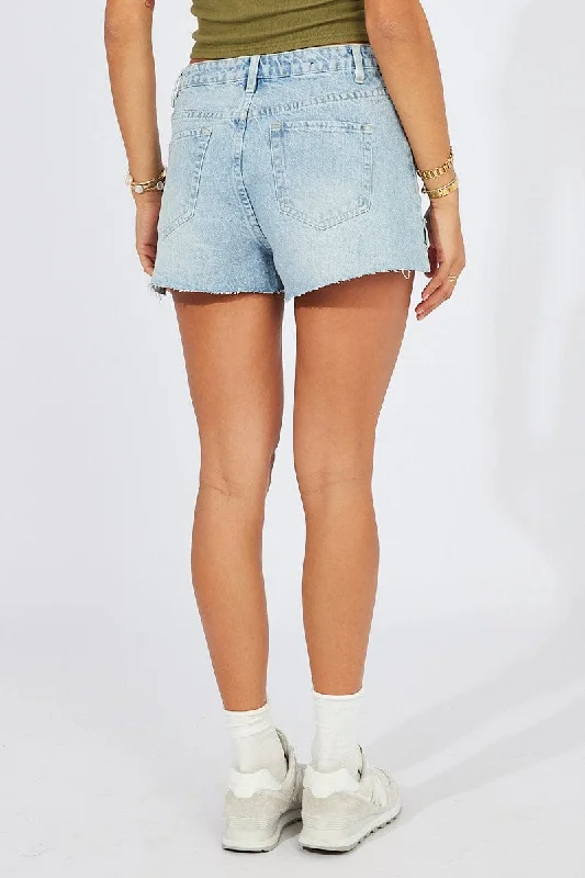 Denim Relaxed Denim Shorts High Rise