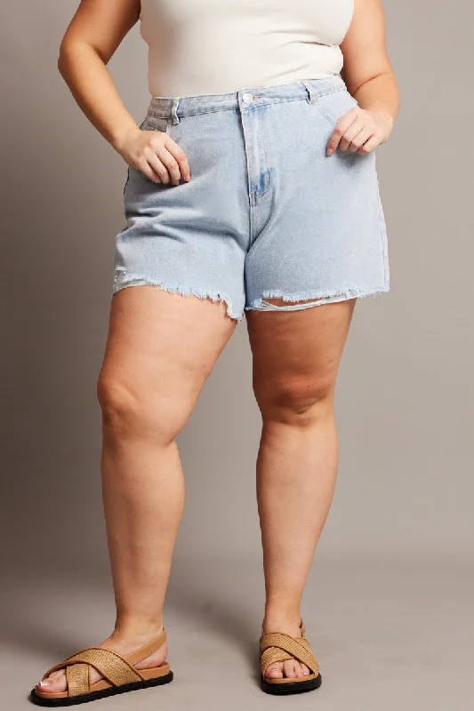 Denim Relaxed Shorts High Rise