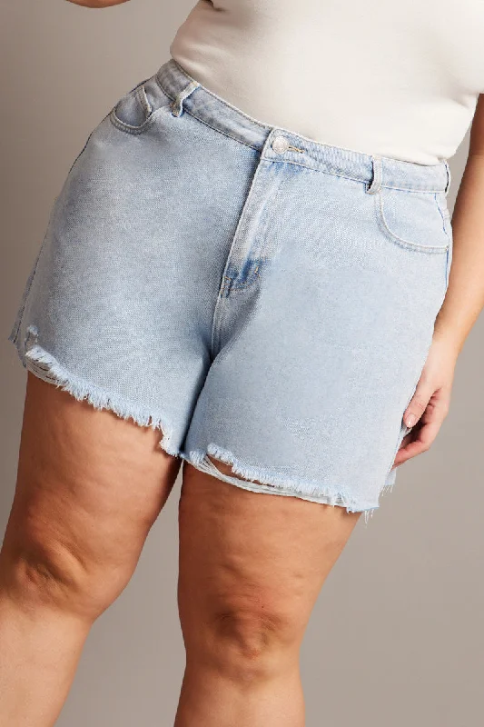 Denim Relaxed Shorts High Rise