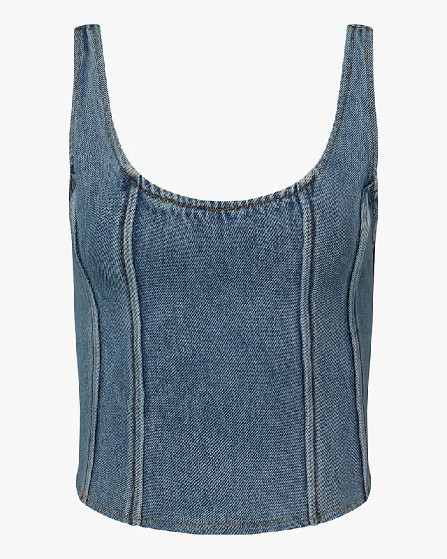 Denim Scoop Corset