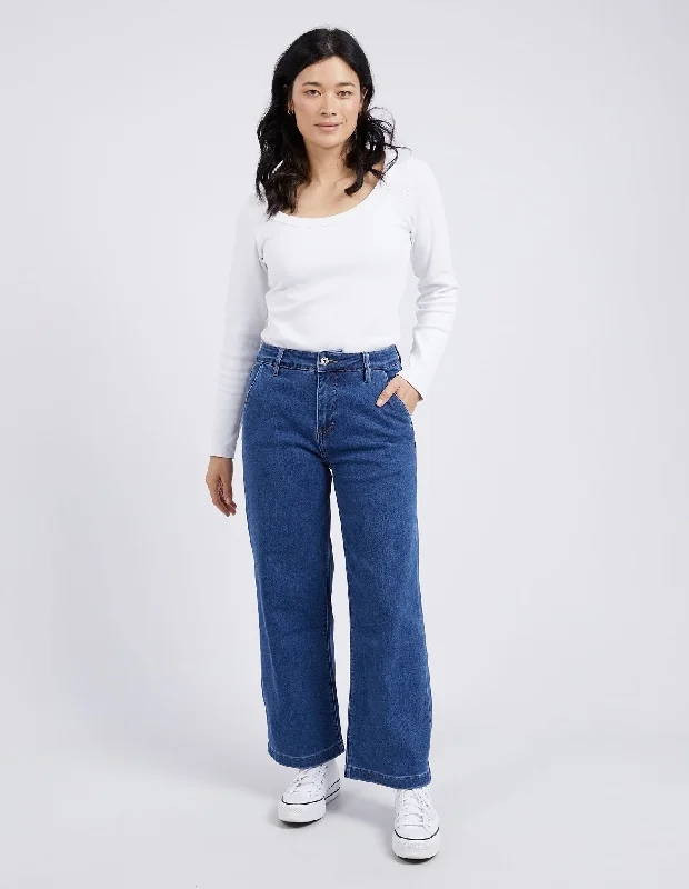 Elm Izzy Wide Leg Jean Dark Blue Wash