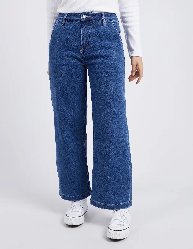 Elm Izzy Wide Leg Jean Dark Blue Wash